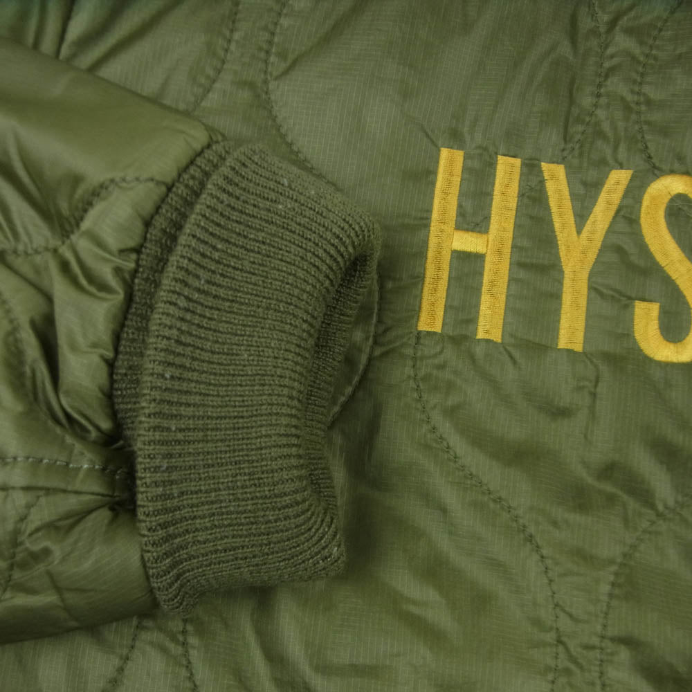 HYSTERIC GLAMOUR ヒステリックグラマー 22AW 02223AB05 KING & QUEEN刺繍 トランプ刺繍 キルティング ブルゾン ジャケット グリーン系 M【中古】