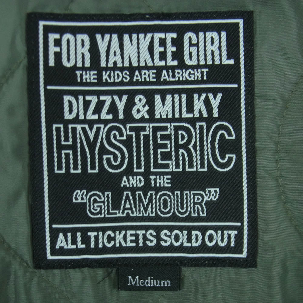 HYSTERIC GLAMOUR ヒステリックグラマー 22AW 02223AB05 KING & QUEEN刺繍 トランプ刺繍 キルティング ブルゾン ジャケット グリーン系 M【中古】
