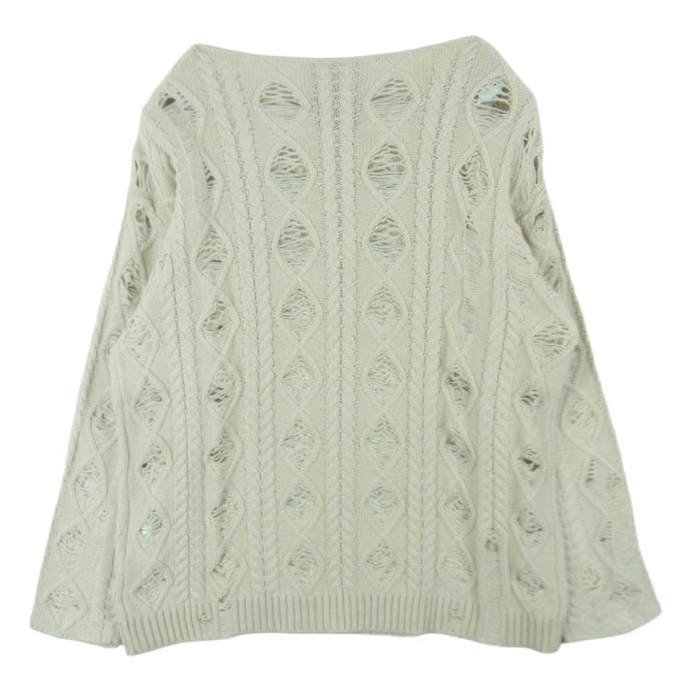 HYSTERIC GLAMOUR ヒステリックグラマー 25AW 01253NS01 SIENA BARNES HYS ROCK クラッシュ加工 ステンシル ニット セーター ベージュ系 FREE【中古】