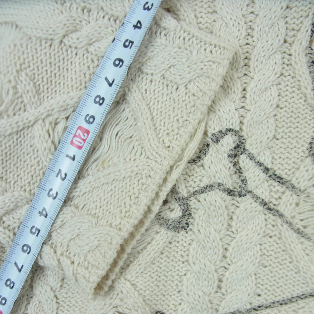 HYSTERIC GLAMOUR ヒステリックグラマー 25AW 01253NS01 SIENA BARNES HYS ROCK クラッシュ加工 ステンシル ニット セーター ベージュ系 FREE【中古】
