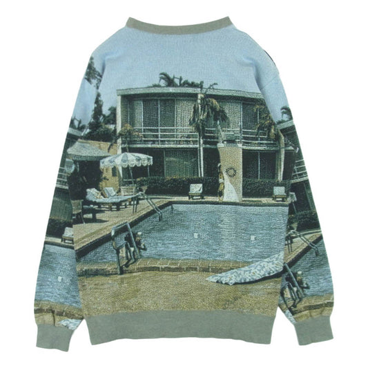 HYSTERIC GLAMOUR ヒステリックグラマー 25SS 02251CS01 POOL SIDE JACQUARD SWEAT SHIRT プールサイド ジャカード スウェットシャツ トレーナー ライトブルー系 グレー系 M【中古】