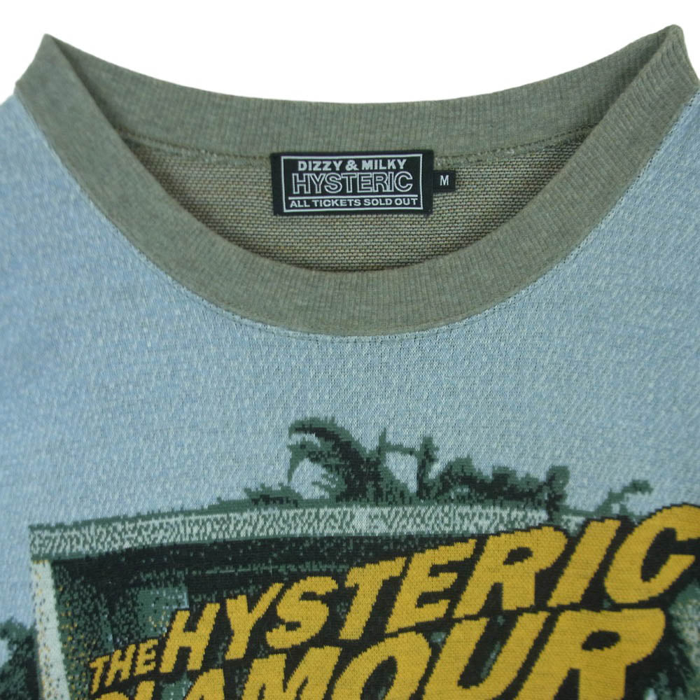 HYSTERIC GLAMOUR ヒステリックグラマー 25SS 02251CS01 POOL SIDE JACQUARD SWEAT SHIRT プールサイド ジャカード スウェットシャツ トレーナー ライトブルー系 グレー系 M【中古】