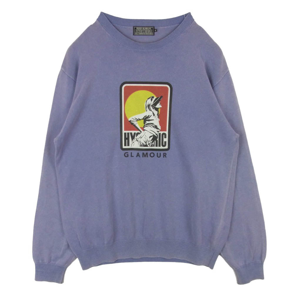 HYSTERIC GLAMOUR ヒステリックグラマー 26SS 02261NS04 HYSTERIC SUN GIRL ヒステリックサンガール フェード加工 クルーネック ニット セーター パープル系 M【中古】