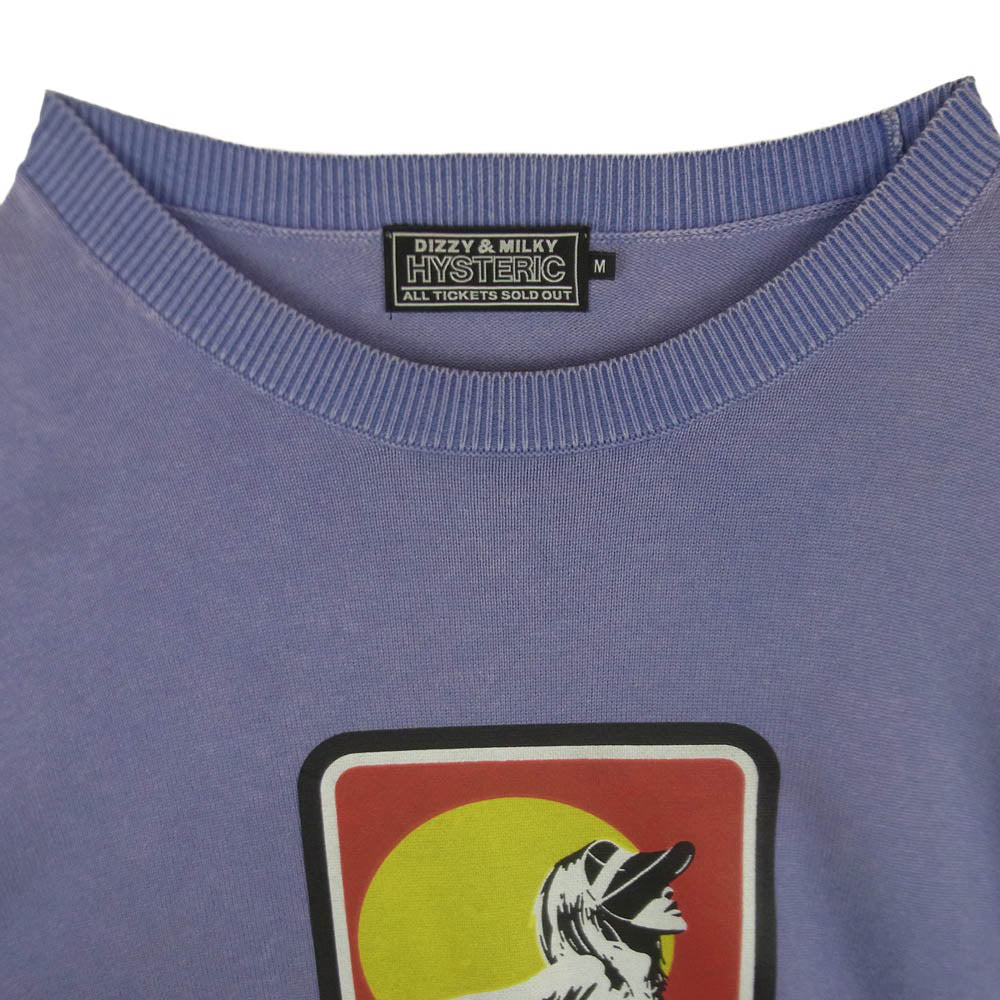 HYSTERIC GLAMOUR ヒステリックグラマー 26SS 02261NS04 HYSTERIC SUN GIRL ヒステリックサンガール フェード加工 クルーネック ニット セーター パープル系 M【中古】
