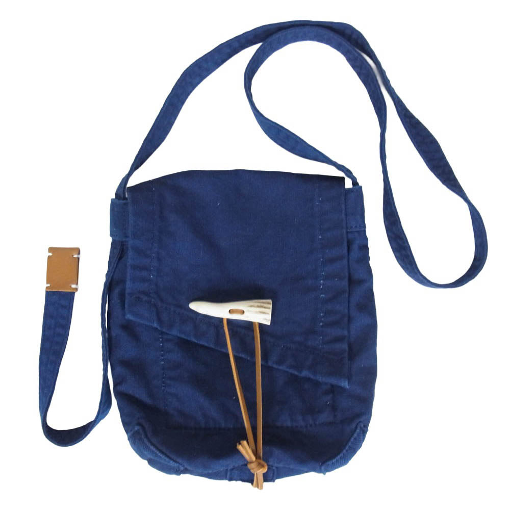 LUGGAGE LABEL ラゲッジレーベル 977-19537 TRUE BLUE トゥルーブルー FLAP SHOULDER BAG フラップ ショルダー バッグ インディゴ インディゴブルー系【極上美品】【中古】