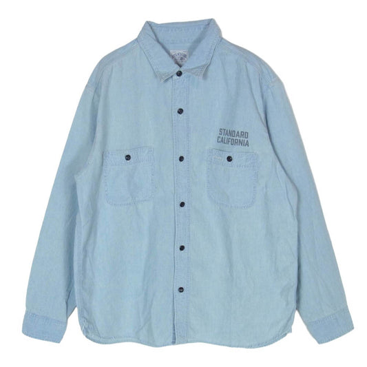 STANDARD CALIFORNIA スタンダードカリフォルニア SD Chambray Shirt シャンブレー 長袖 シャツ ライトブルー系 L【中古】