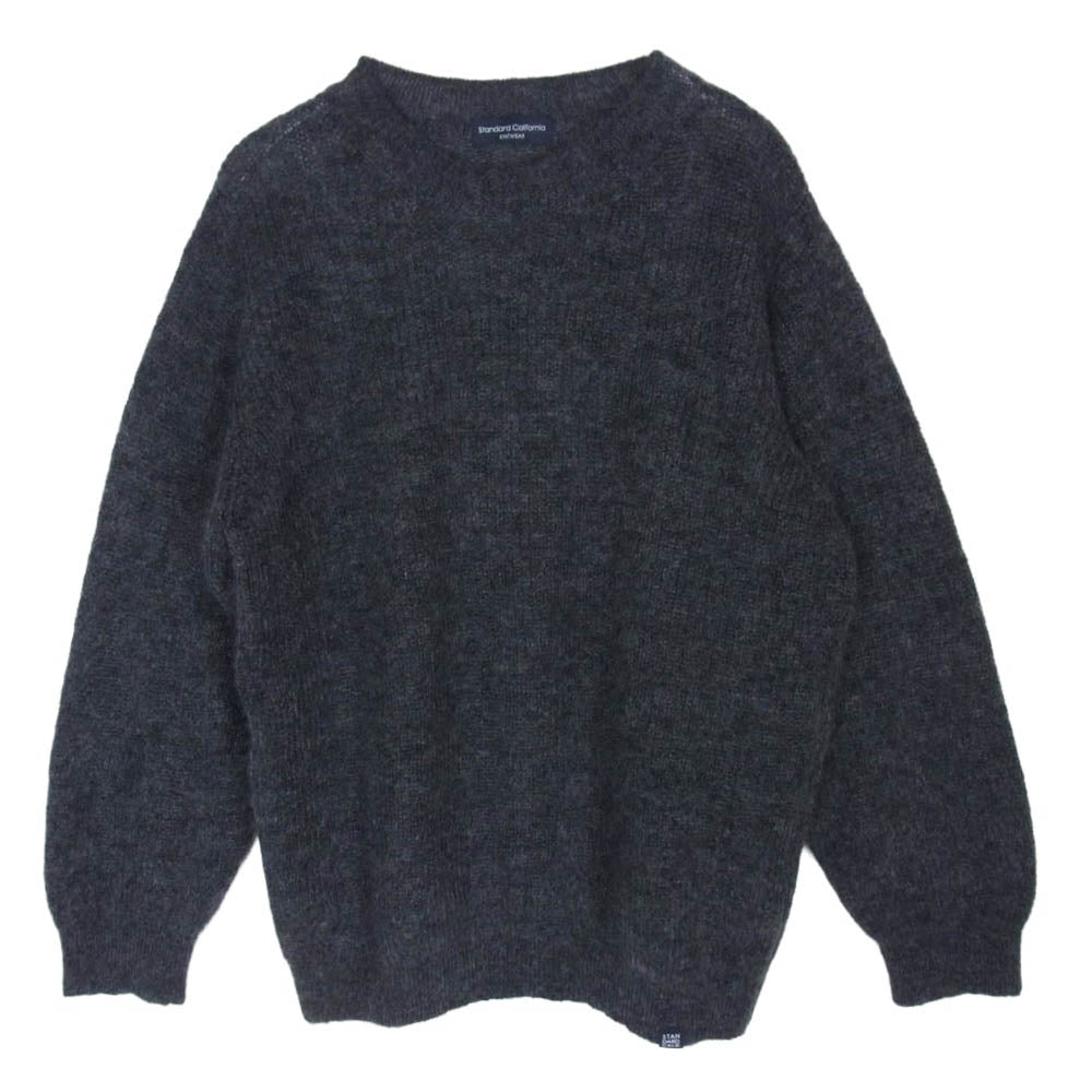 STANDARD CALIFORNIA スタンダードカリフォルニア モヘア クルーネック セーター ニット ダークグレー系 L【極上美品】【中古】