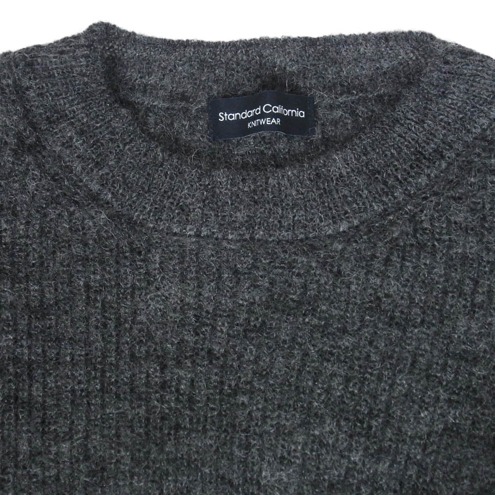 STANDARD CALIFORNIA スタンダードカリフォルニア モヘア クルーネック セーター ニット ダークグレー系 L【極上美品】【中古】