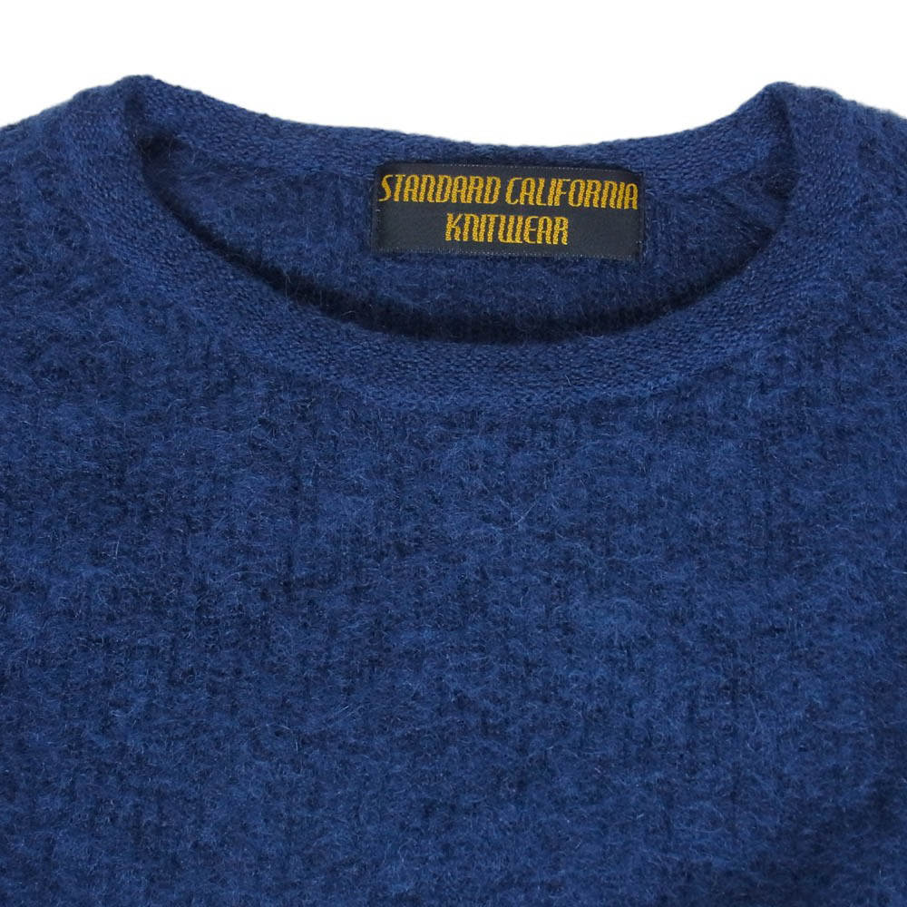 STANDARD CALIFORNIA スタンダードカリフォルニア モヘア クルーネック セーター ニット ブルー系 M【極上美品】【中古】