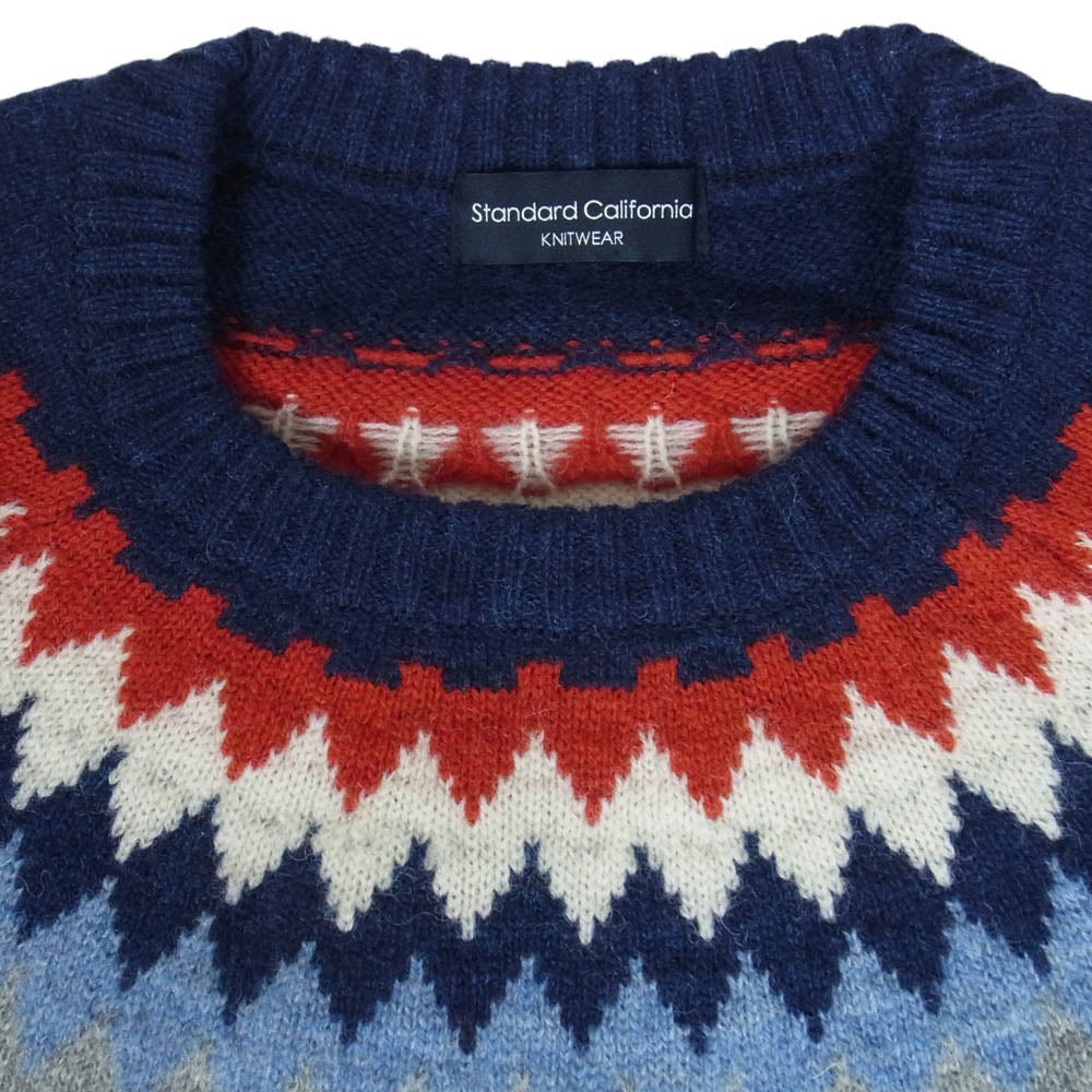 STANDARD CALIFORNIA スタンダードカリフォルニア SD NORDIC SWEATER ノルディック セーター ニット ネイビー系 M【極上美品】【中古】