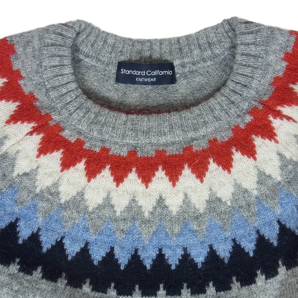 STANDARD CALIFORNIA スタンダードカリフォルニア SD NORDIC SWEATER ノルディック セーター ニット グレー系 M【極上美品】【中古】