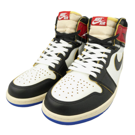 NIKE AIR JORDAN ナイキ ジョーダン IO7847-002 x fragment design フラグメント × UNION ユニオン Air Jordan 1 Retro High OG AJ1 エアジョーダン ハイカット スニーカー ブラック系 オフホワイト系 レッド、ブルー 28cm【新古品】【未使用】【中古】
