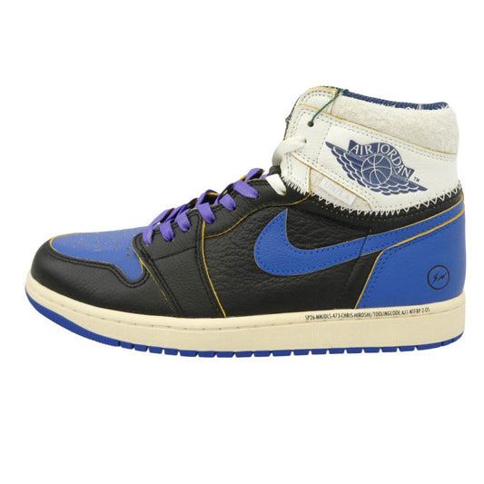 NIKE AIR JORDAN ナイキ ジョーダン IO7847-001 【フェイクバスターズ鑑定済】x fragment design フラグメント × UNION ユニオン Air Jordan 1 Retro High OG AJ1 エアジョーダン ハイカット スニーカー ブルー系 ブラック系 28cm【新古品】【未使用】【中古】