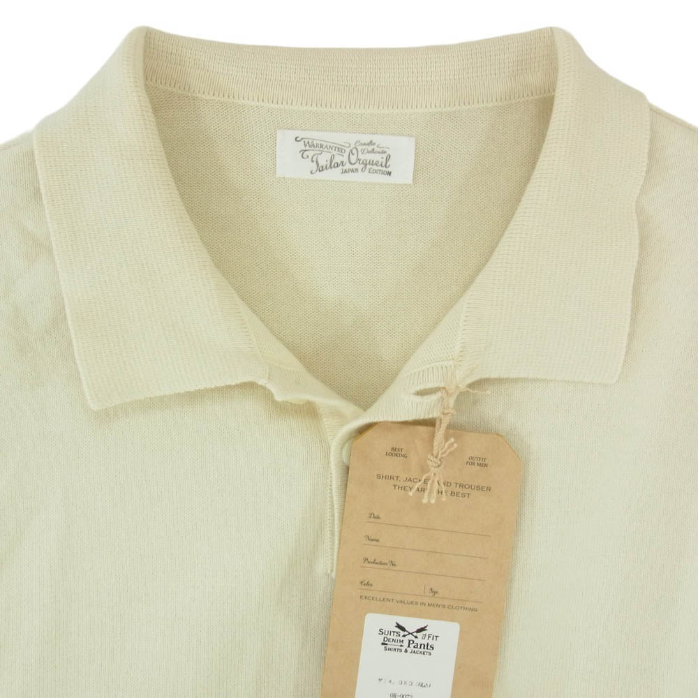 ORGUEIL オルゲイユ OR-9072 Knit polo Shirt ニット ポロ シャツ 半袖 オフホワイト系 40【中古】
