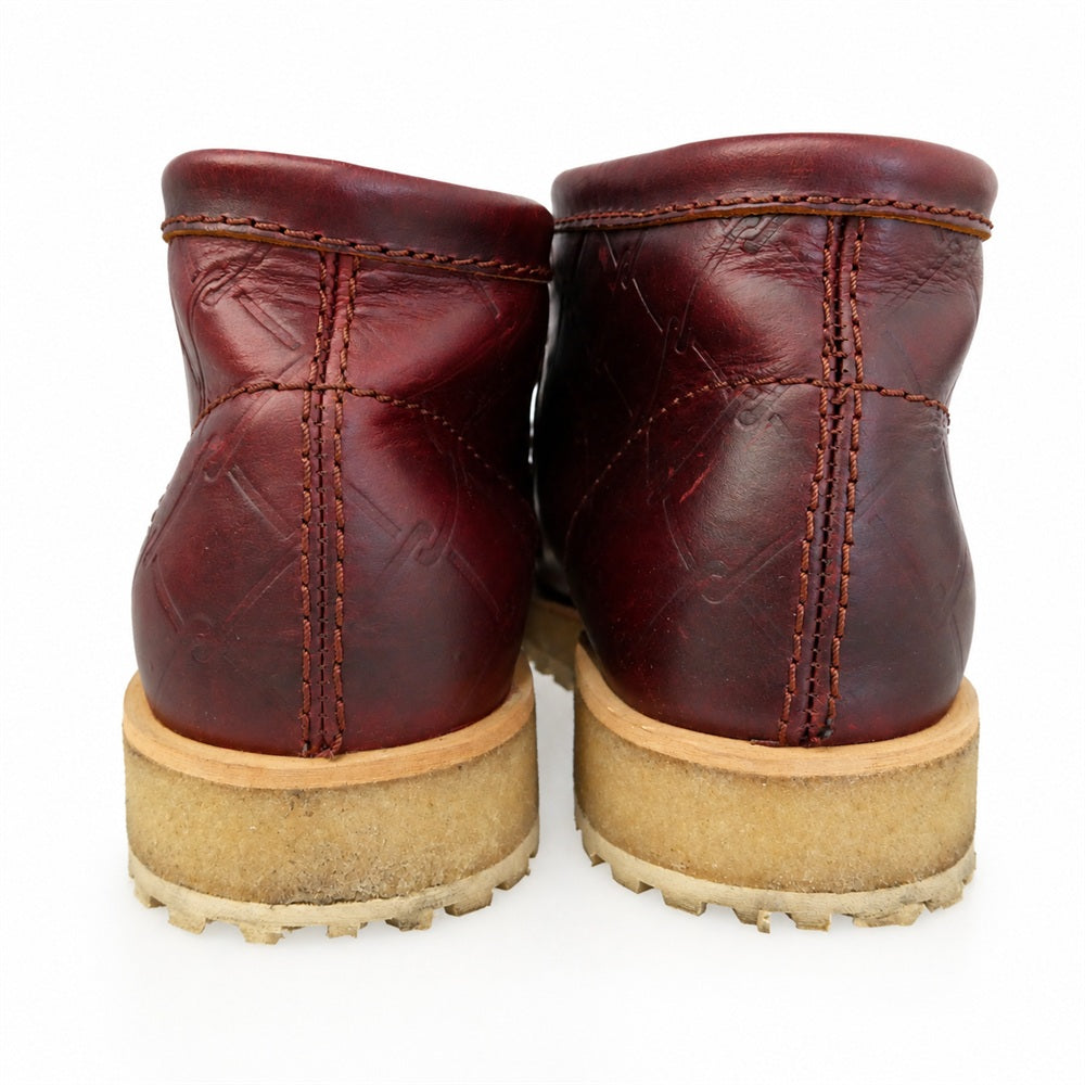Clarks クラークス 26186060 × STARCOW PARIS Wallabee Scout ワラビー スカウト 型押しレザー ミドルカット ブーツ エンジ系 UK8【中古】