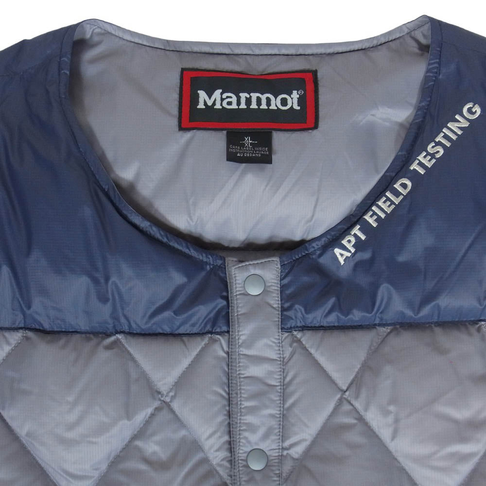 MARMOT マーモット STABRIDGE スタブリッジ TSAMD325AP × STABRIDGE スタブリッジ 750FP DOWN T-SHIRT ダウン Tシャツ 半袖 ジャケット グレー系 XL【美品】【中古】