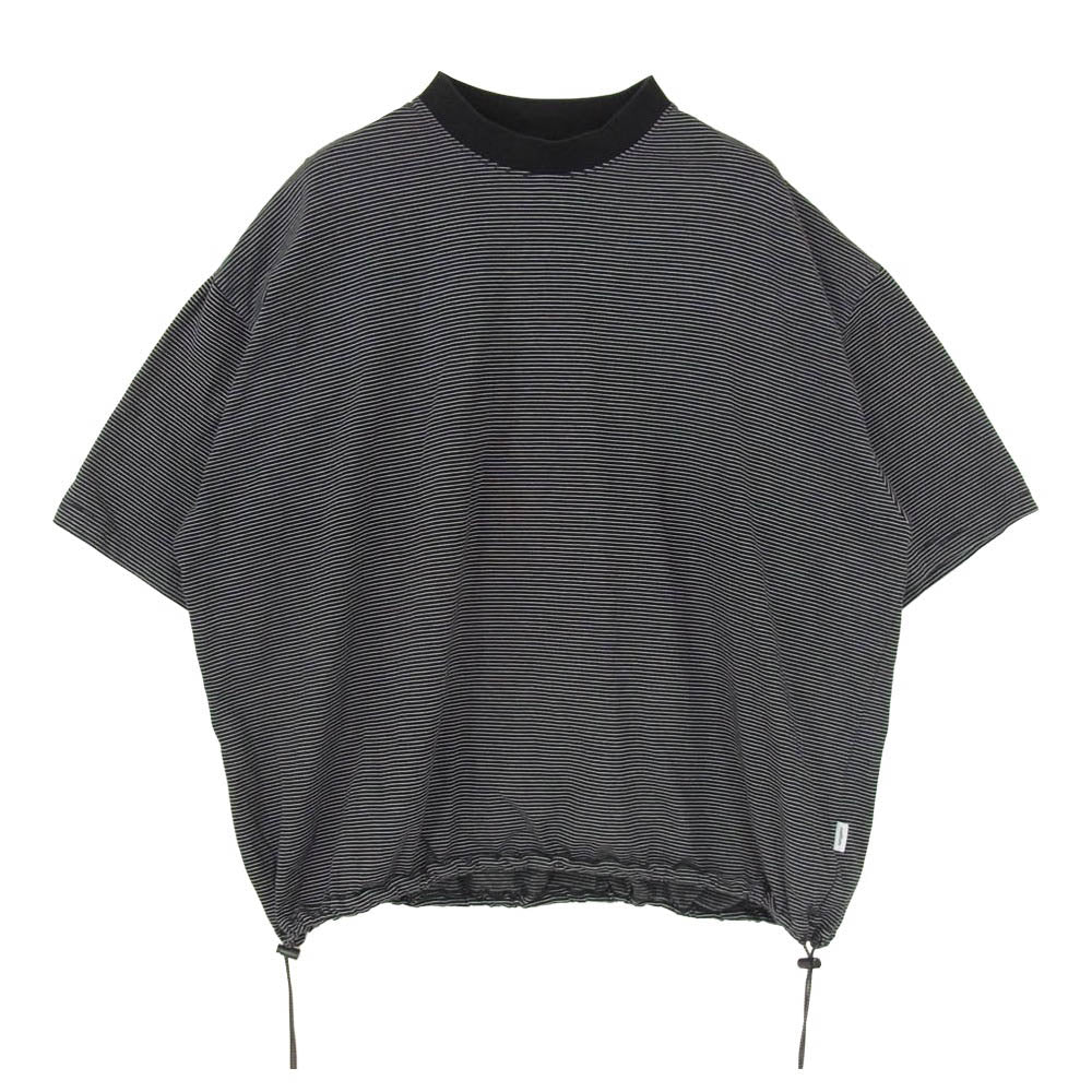 メルタム MTM-CS-0277-25-A BORDER BALLOON TEE S/S ボーダー ドローコード付き バルーン 半袖 Tシャツ カットソー ブラック系 2【中古】