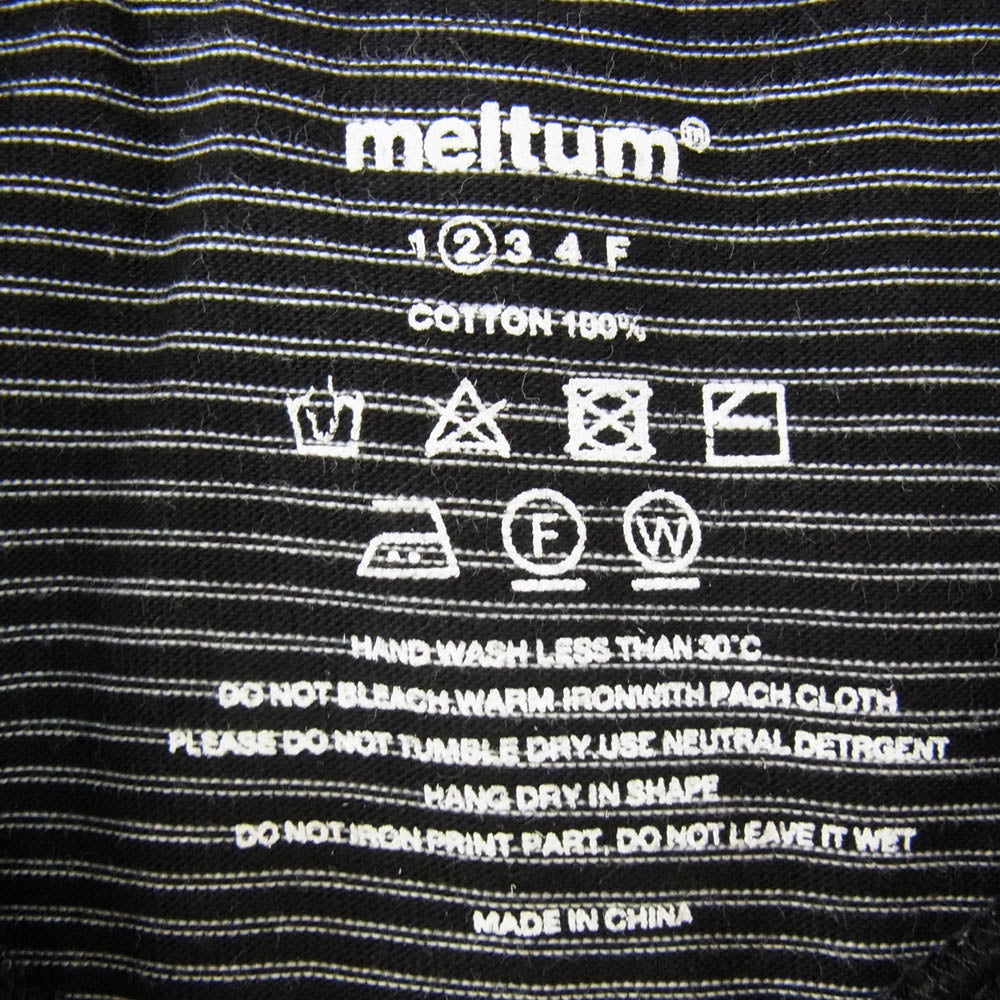 メルタム MTM-CS-0277-25-A BORDER BALLOON TEE S/S ボーダー ドローコード付き バルーン 半袖 Tシャツ カットソー ブラック系 2【中古】
