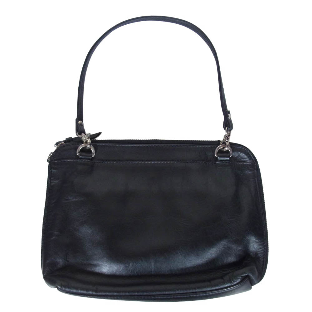 サンドクヴィスト 2WAY レザー ハンドバッグ ショルダーバッグ ブラック系【中古】