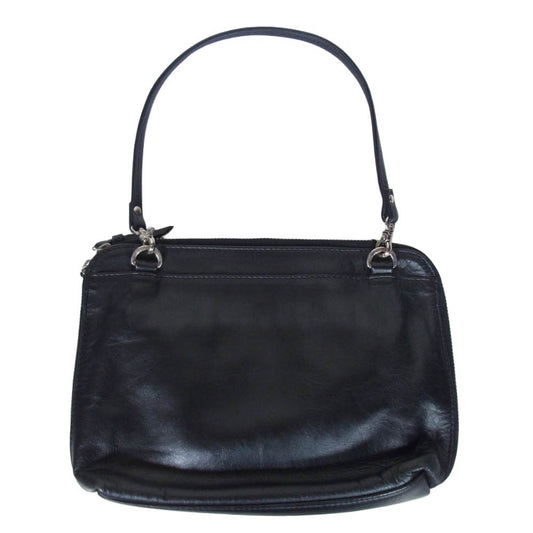 サンドクヴィスト 2WAY レザー ハンドバッグ ショルダーバッグ ブラック系【中古】