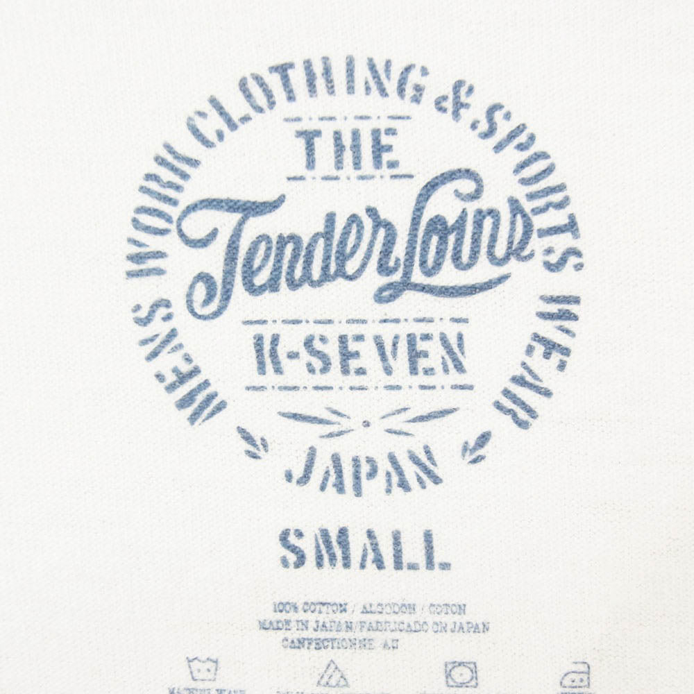 TENDERLOIN テンダーロイン T-TEE ZIG ZAG ジグザグプリント 半袖 ショートスリーブ クルーネック Tシャツ ホワイト系 S【中古】