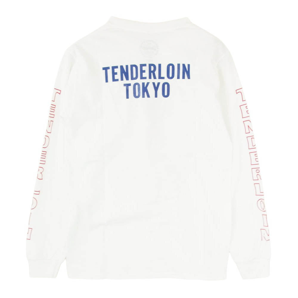 TENDERLOIN テンダーロイン T-TEE L/S NO1 長袖 ロングスリーブ 丸首 クルーネック プリント Tシャツ ホワイト系 S【中古】