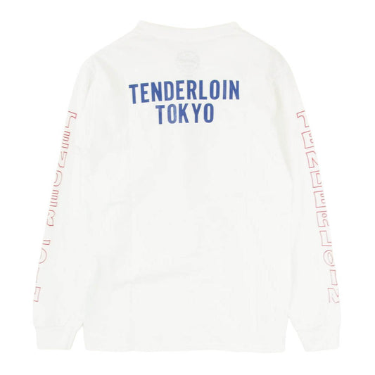 TENDERLOIN テンダーロイン T-TEE L/S NO1 長袖 ロングスリーブ 丸首 クルーネック プリント Tシャツ ホワイト系 S【中古】