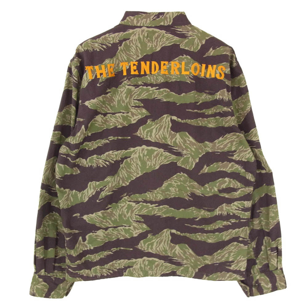 TENDERLOIN テンダーロイン T-BAMBOO JKT 象刺繍 タイガーカモ バンブー スーベニア ジャケット カーキ系 S【中古】