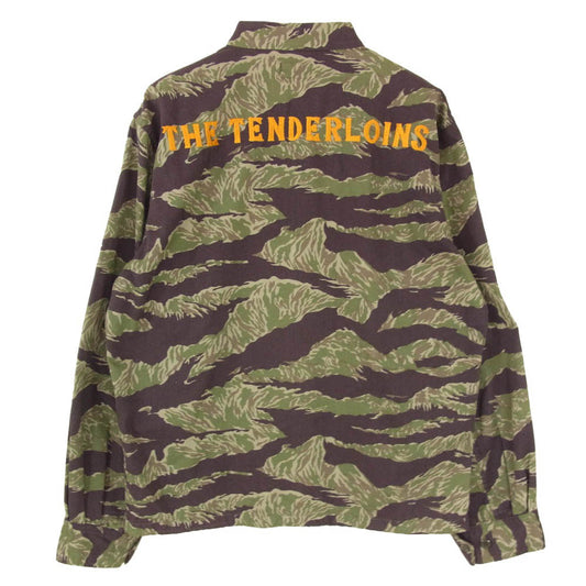 TENDERLOIN テンダーロイン T-BAMBOO JKT 象刺繍 タイガーカモ バンブー スーベニア ジャケット カーキ系 S【中古】