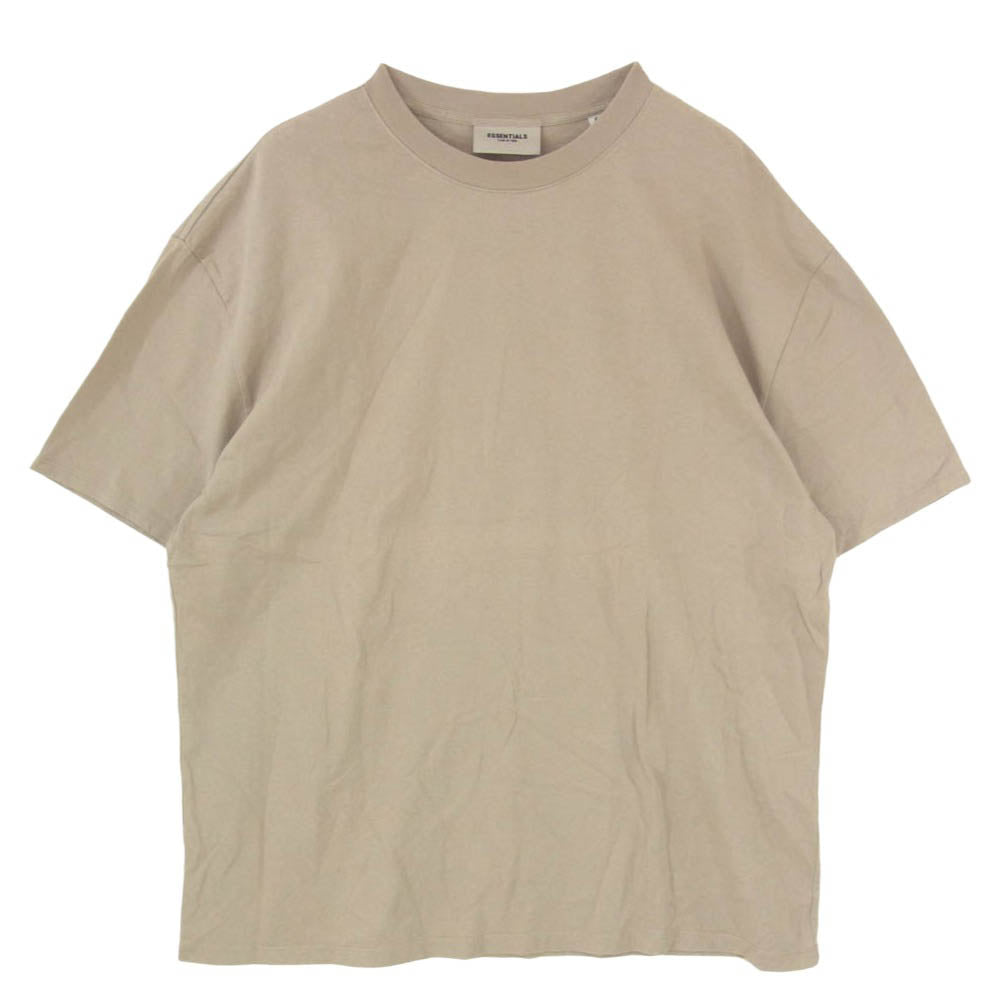 FEAR OF GOD フィアオブゴッド ESSENTIALS エッセンシャルズ ラバー バックプリント ロゴ Tシャツ 半袖 カットソー カーキ系 XL【中古】