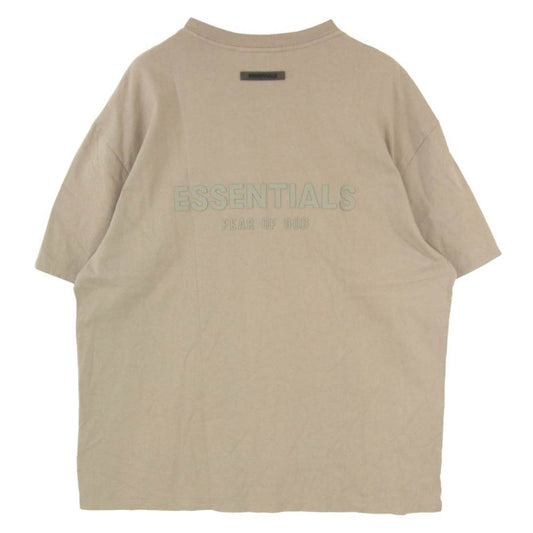 FEAR OF GOD フィアオブゴッド ESSENTIALS エッセンシャルズ ラバー バックプリント ロゴ Tシャツ 半袖 カットソー カーキ系 XL【中古】