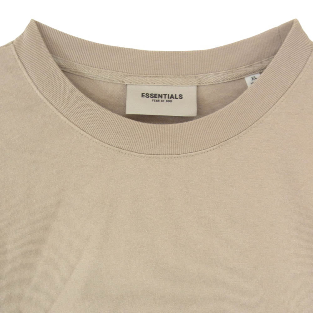 FEAR OF GOD フィアオブゴッド ESSENTIALS エッセンシャルズ ラバー バックプリント ロゴ Tシャツ 半袖 カットソー カーキ系 XL【中古】