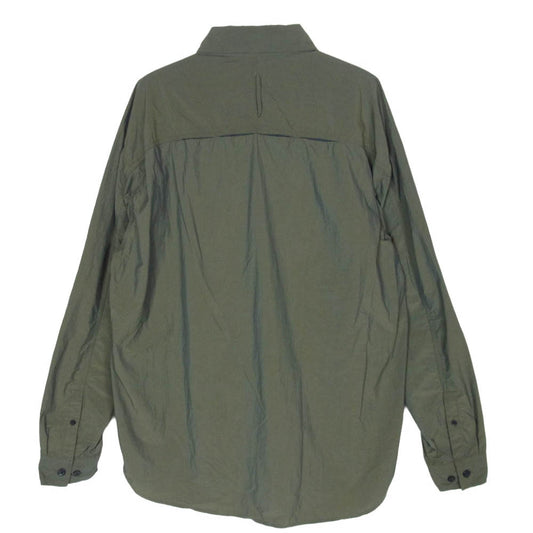 THE NORTH FACE ノースフェイス NR12202 L/S Clad Shirt クラッド ナイロン シャンブレー シャツ L カーキ系 L【中古】