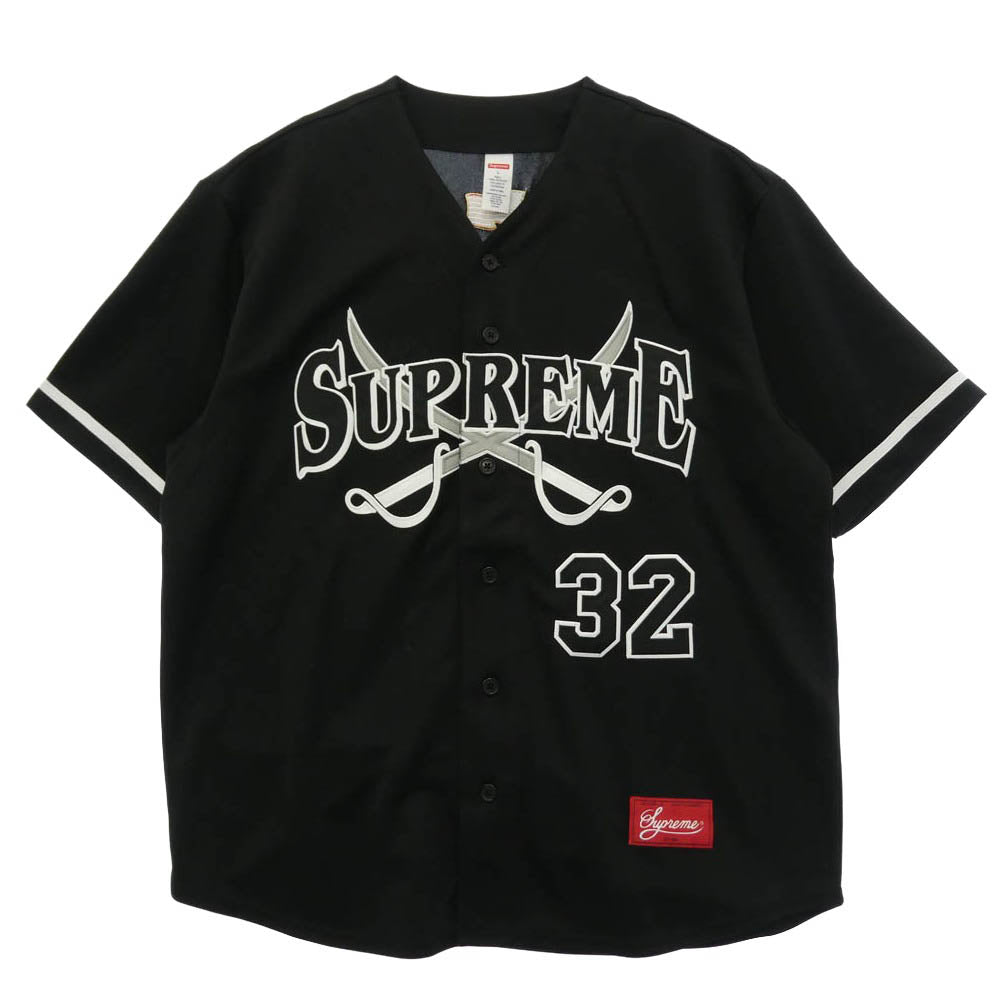 Supreme シュプリーム 25AW Swords Baseball Jersey ソーズ ベースボール ジャージー 半袖 シャツ ブラック系 L【極上美品】【中古】