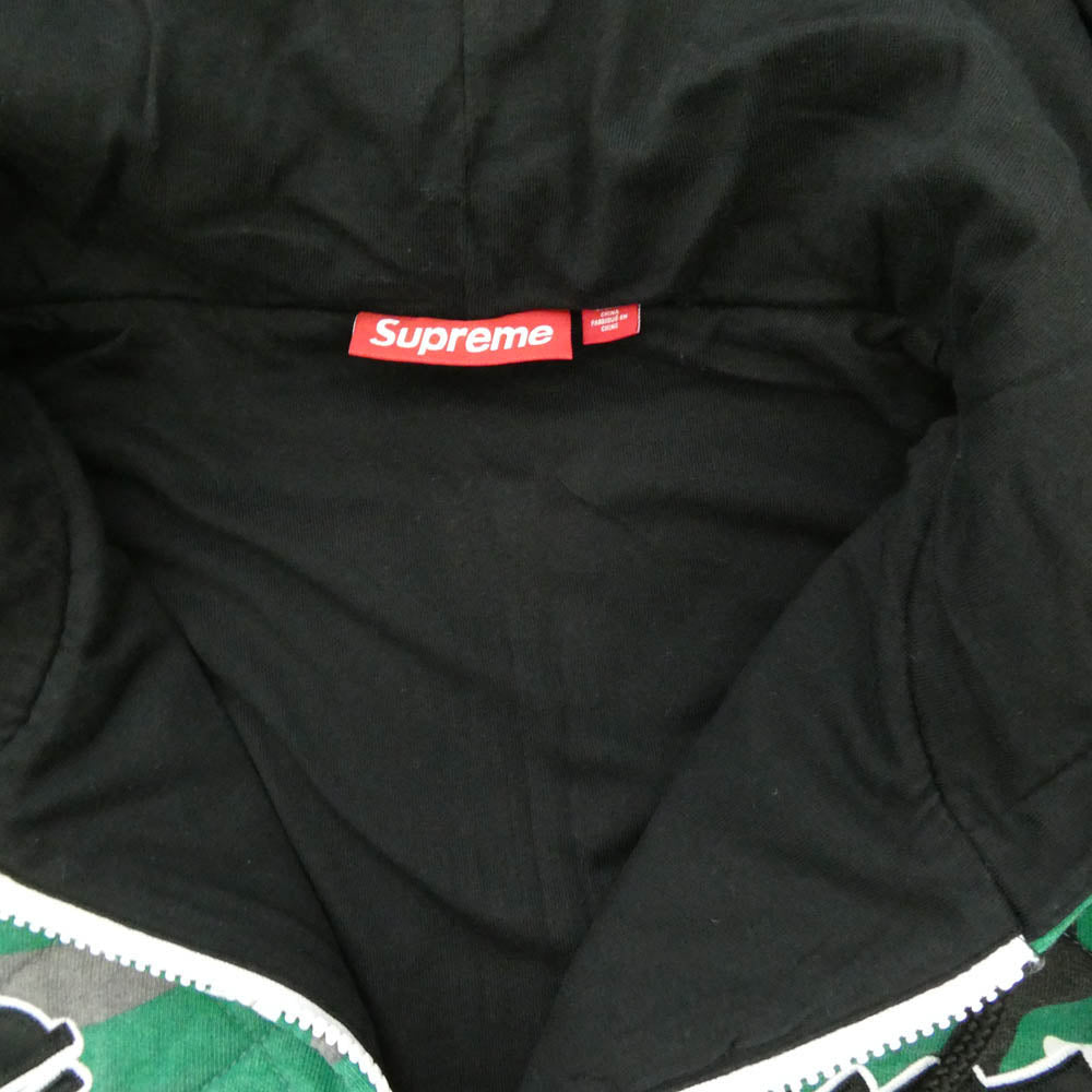Supreme シュプリーム 25AW Quilted Zip Up Hooded Sweatshirt キルティング ジップアップ フーデッド スウェットシャツ ジップパーカー フーディー グリーン系 L【極上美品】【中古】