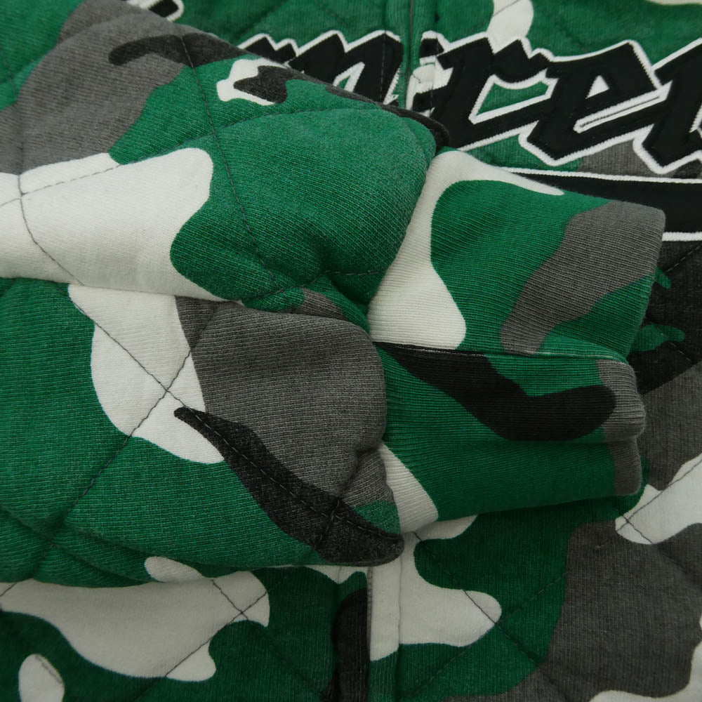 Supreme シュプリーム 25AW Quilted Zip Up Hooded Sweatshirt キルティング ジップアップ フーデッド スウェットシャツ ジップパーカー フーディー グリーン系 L【極上美品】【中古】