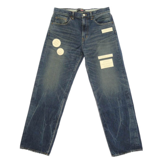 Supreme シュプリーム NUMBER(N)INE ナンバーナイン 25AW x Number (N)ine ナンバーナイン Patches Loose Fit Jean ダメージウォッシュ加工 パッチ ルーズフィット ジーンズ デニムパンツ W32 インディゴブルー系 32【極上美品】【中古】