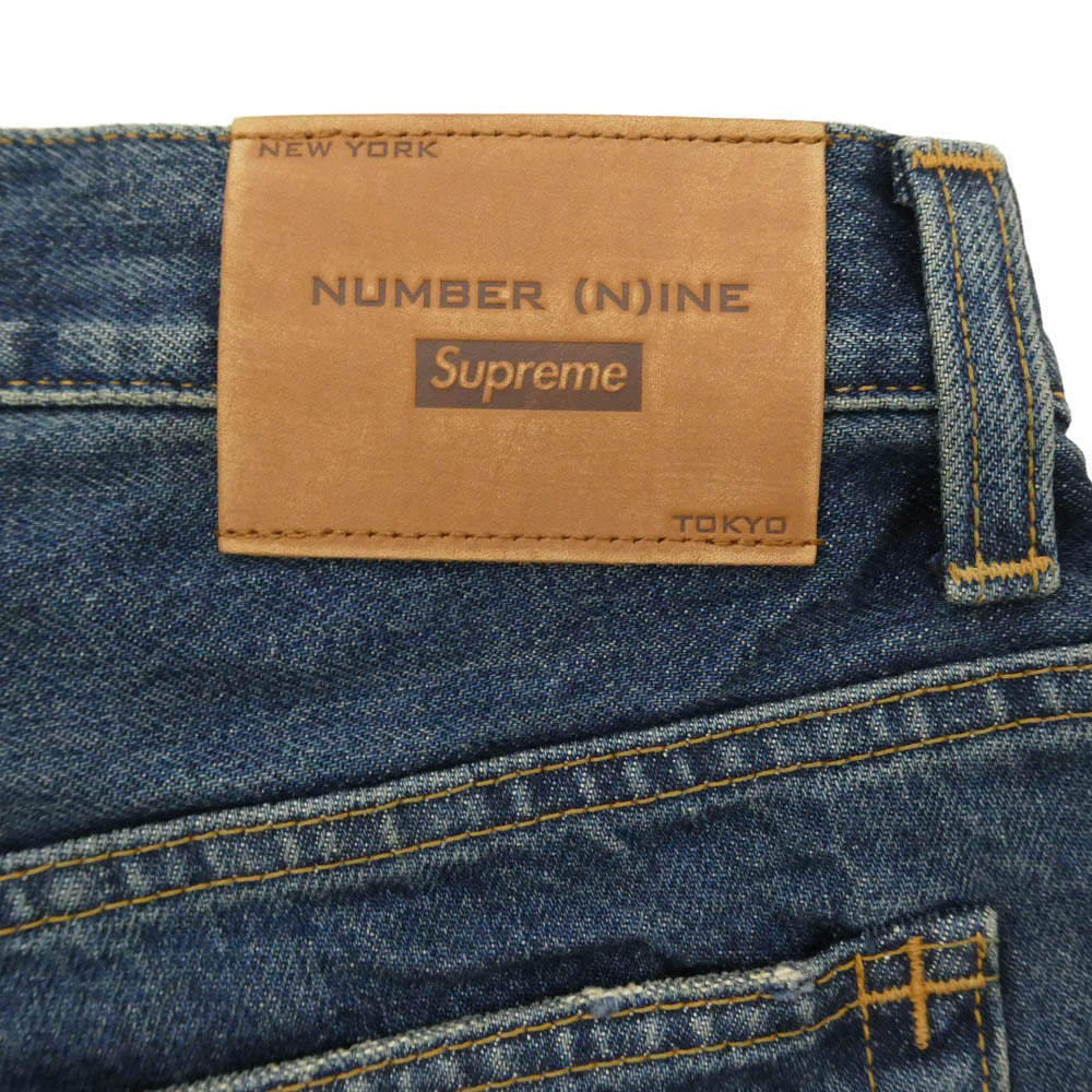 Supreme シュプリーム NUMBER(N)INE ナンバーナイン 25AW x Number (N)ine ナンバーナイン Patches Loose Fit Jean ダメージウォッシュ加工 パッチ ルーズフィット ジーンズ デニムパンツ W32 インディゴブルー系 32【極上美品】【中古】