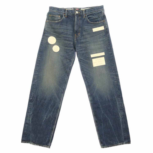 Supreme シュプリーム NUMBER(N)INE ナンバーナイン 25AW x Number (N)ine ナンバーナイン Patches Loose Fit Jean ダメージウォッシュ加工 パッチ ルーズフィット ジーンズ デニムパンツ W32 インディゴブルー系 32【極上美品】【中古】