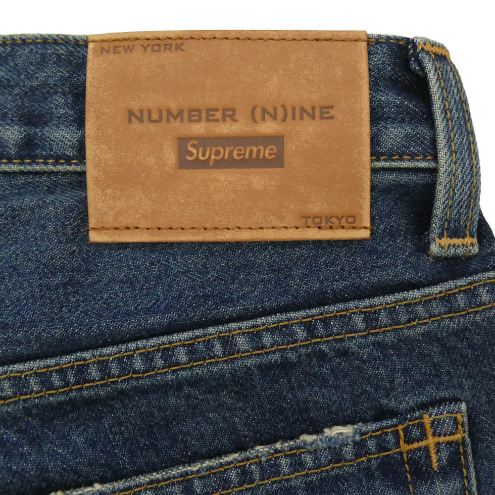 Supreme シュプリーム NUMBER(N)INE ナンバーナイン 25AW x Number (N)ine ナンバーナイン Patches Loose Fit Jean ダメージウォッシュ加工 パッチ ルーズフィット ジーンズ デニムパンツ W32 インディゴブルー系 32【極上美品】【中古】