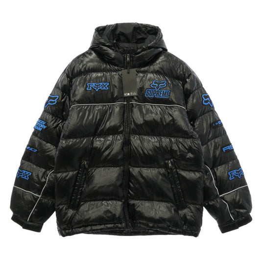 Supreme シュプリーム 25AW x Fox Racing フォックスレーシング Shiny Down Puffer Jacket シャイニー ダウン パファー ジャケット Lサイズ ブラック系 L【極上美品】【中古】