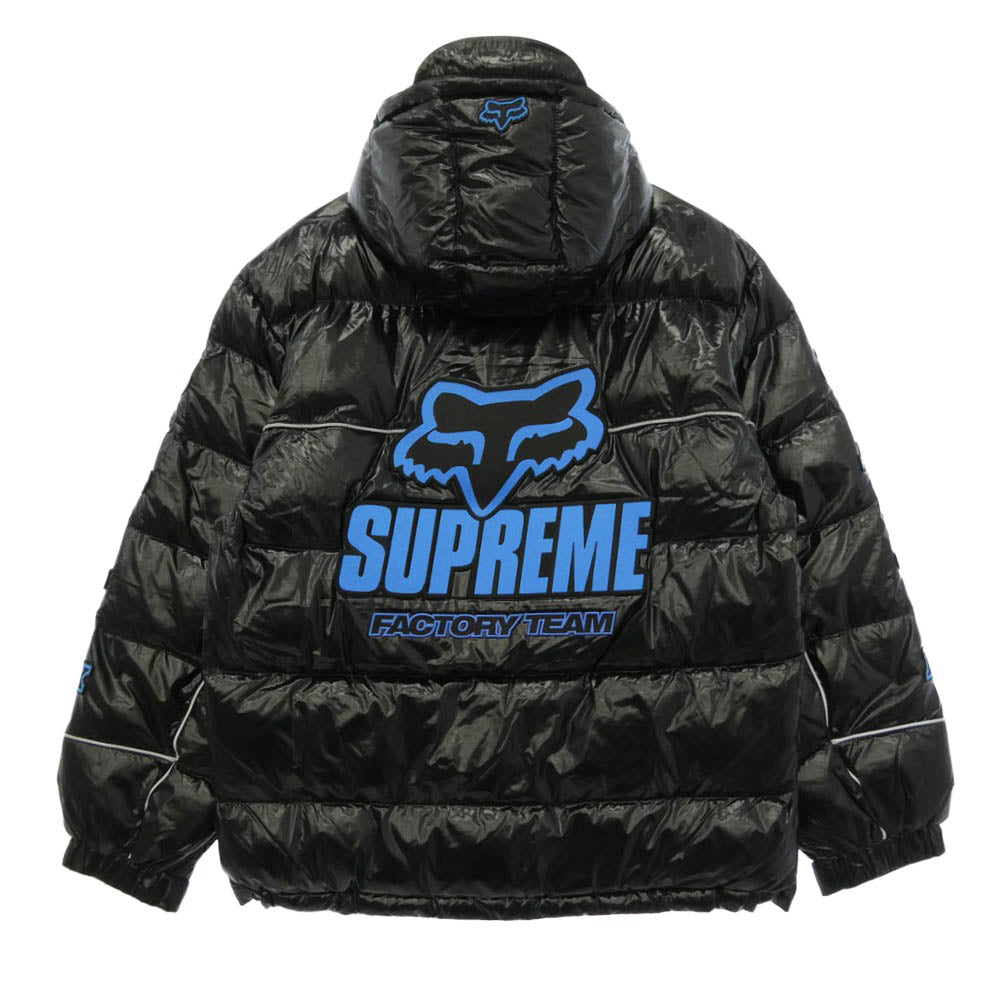 Supreme シュプリーム 25AW x Fox Racing フォックスレーシング Shiny Down Puffer Jacket シャイニー ダウン パファー ジャケット Lサイズ ブラック系 L【極上美品】【中古】