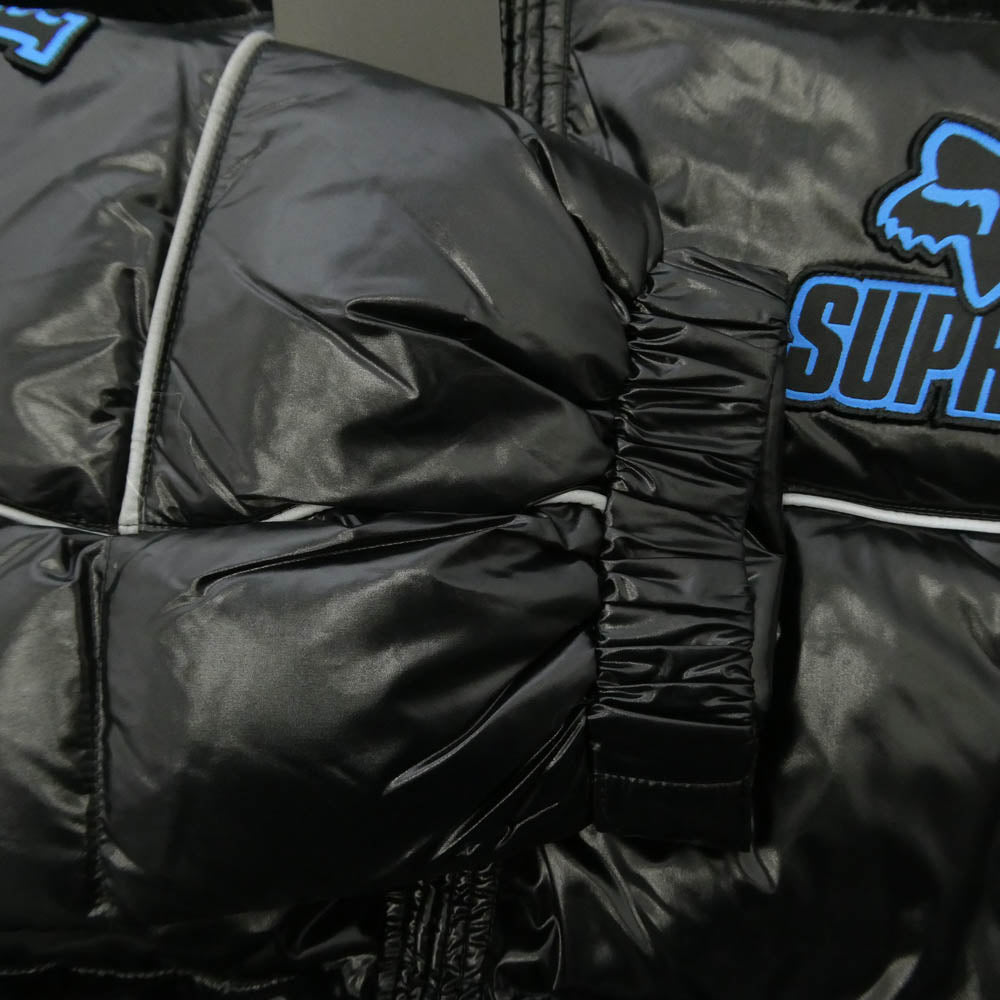 Supreme シュプリーム 25AW x Fox Racing フォックスレーシング Shiny Down Puffer Jacket シャイニー ダウン パファー ジャケット Lサイズ ブラック系 L【極上美品】【中古】