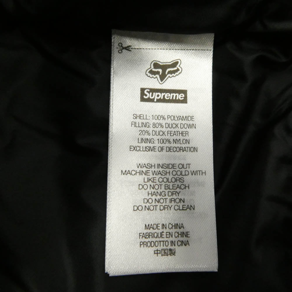 Supreme シュプリーム 25AW x Fox Racing フォックスレーシング Shiny Down Puffer Jacket シャイニー ダウン パファー ジャケット Lサイズ ブラック系 L【極上美品】【中古】