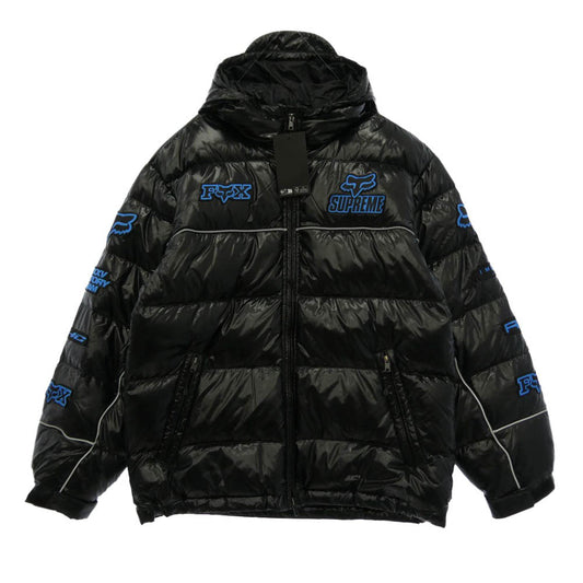 Supreme シュプリーム 25AW x Fox Racing フォックスレーシング Shiny Down Puffer Jacket シャイニー ダウン パファー ジャケット Mサイズ ブラック系 M【極上美品】【中古】