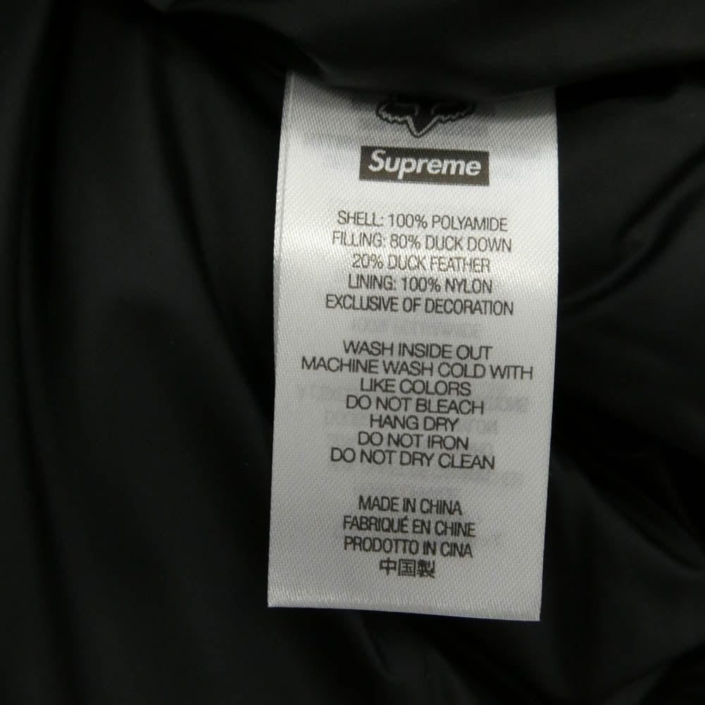 Supreme シュプリーム 25AW x Fox Racing フォックスレーシング Shiny Down Puffer Jacket シャイニー ダウン パファー ジャケット Mサイズ ブラック系 M【極上美品】【中古】