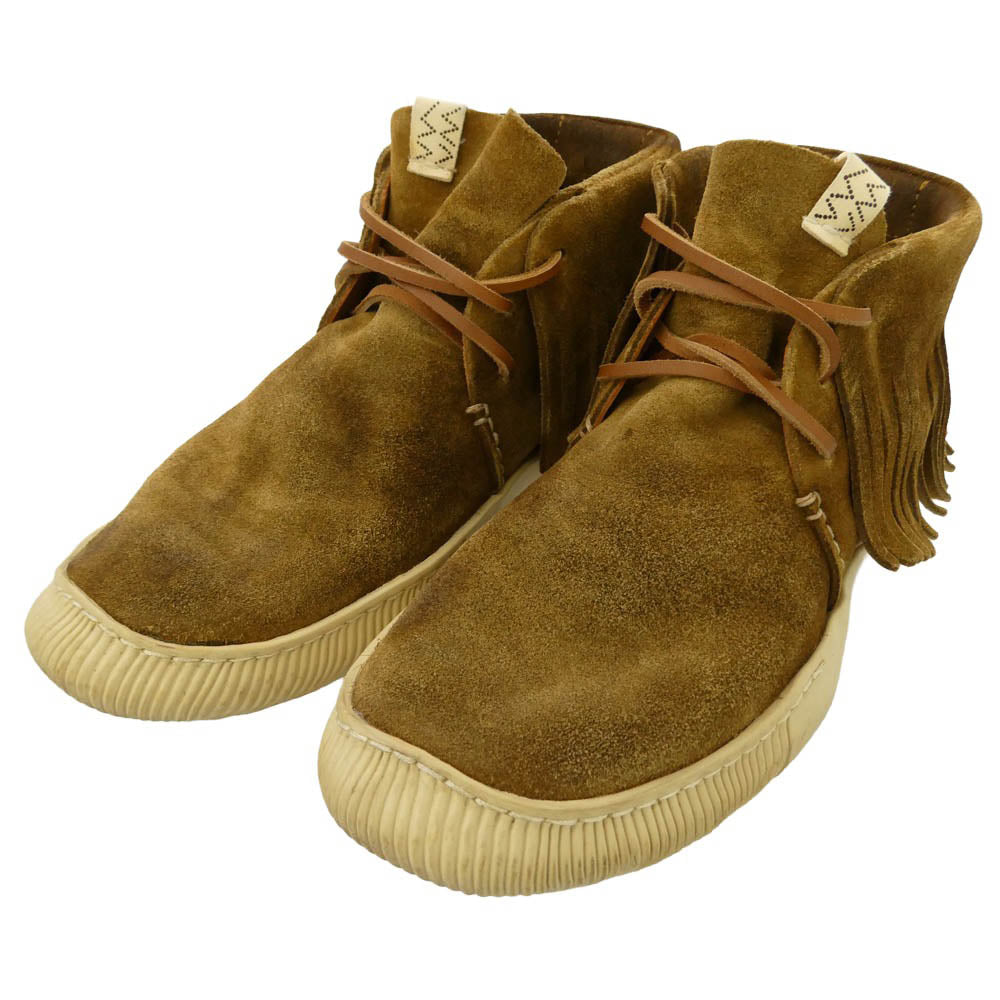 VISVIM ビズビム 0122102002002 KUIVA SHAMAN FOLK クイーバ シャーマン フォーク スエード レザー ローカットスニーカー ライトブラウン系 US8【中古】