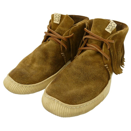 VISVIM ビズビム 0122102002002 KUIVA SHAMAN FOLK クイーバ シャーマン フォーク スエード レザー ローカットスニーカー ライトブラウン系 US8【中古】
