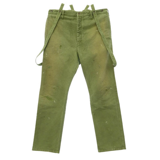 VISVIM ビズビム 21SS 0121105008005 TRAVAILLER BRACES PANTS DMGD トラバイエ ブレーシス ダメージ パンツ グリーン系 1【中古】