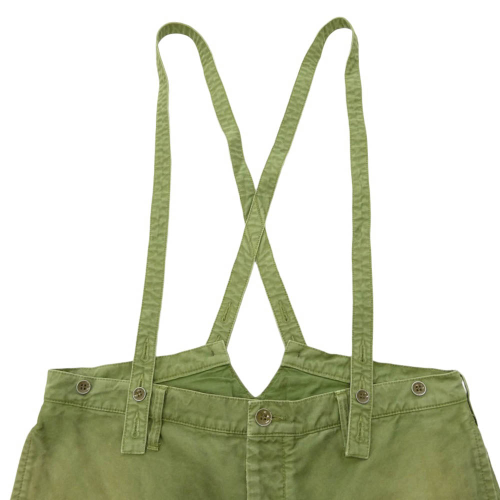 VISVIM ビズビム 21SS 0121105008005 TRAVAILLER BRACES PANTS DMGD トラバイエ ブレーシス ダメージ パンツ グリーン系 1【中古】
